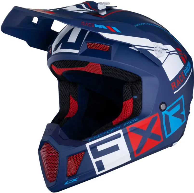 FXR Clutch CX Pro MIPS Motokrosová přilba modrá/červená/bílá - XXL (63/64) Akce