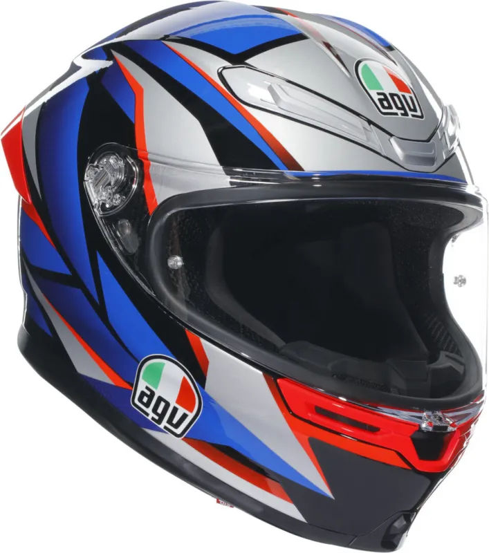 Autentický AGV K-6 S Slashcut Přilba černý/červený/modrý - XS (53/54)
