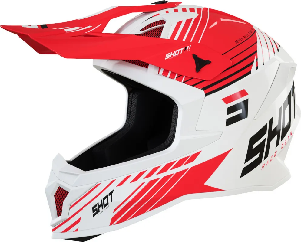 Shot Lite Fury Motokrosová přilba bílá/červená - XS (53/54) Tovární Cena