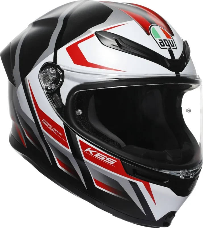 AGV K6 S Karve Přilba černá matná/červená/bílá - XS (53/54) Tovární Cena
