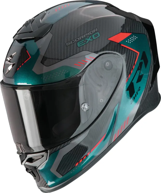 Scorpion EXO-R1 Evo Carbon Air Propel Celoobličejová přilba černo/zelená - S (55/56) Levný