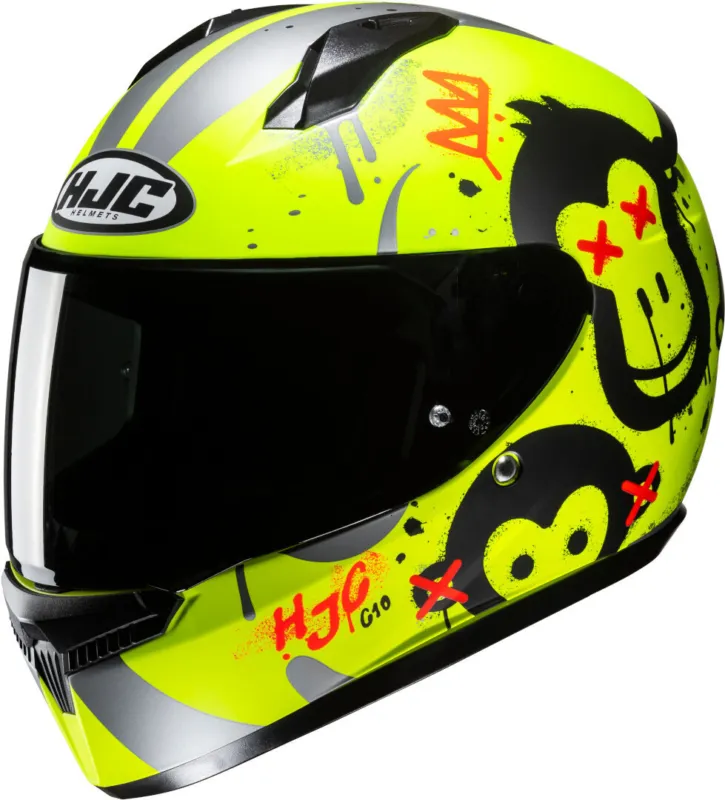 HJC C10 Geti Helma pro mládež Černá/neonově žlutá - XS (54/55) Cenově Výhodný