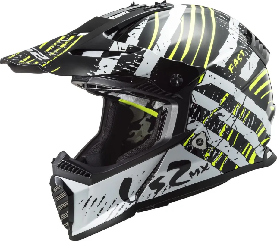 LS2 MX437 Fast Evo Verve Motokrosová přilba černobílá - XXL (63/64) Nejlepší Volba