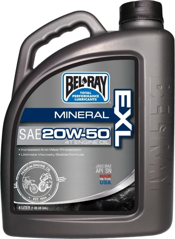 Finální Výprodej Bel-Ray EXL 20W-50 Motor olej 4 litry - Bel Ray