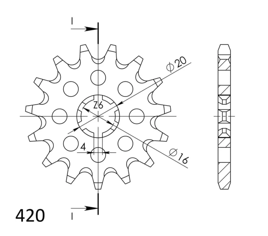 Řetězové kolečko SUPERSPROX CST-546 13 13 zubů, 420 Bezpečná Platba