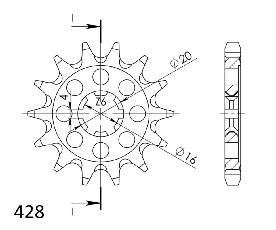 Řetězové kolečko SUPERSPROX CST-555 13 13 zubů, 428 Jen Po Omezenou Doba