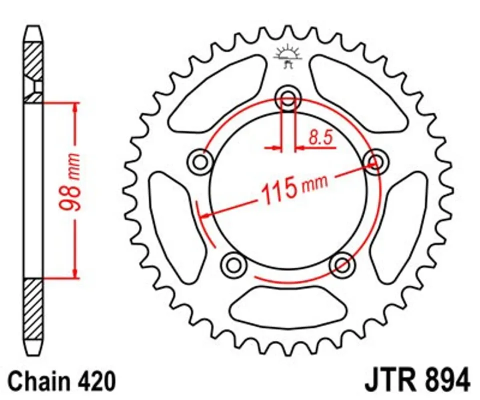 Akční Cena Řetězová rozeta JT JTR 894-48 48 zubů, 420