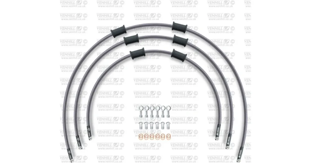 STANDARD Hadice přední brzdy sada Venhill POWERHOSEPLUS KAW-4002FS (3 hadice v sadě) Průhledné hadice, nerezové koncovky Víkendová Akce