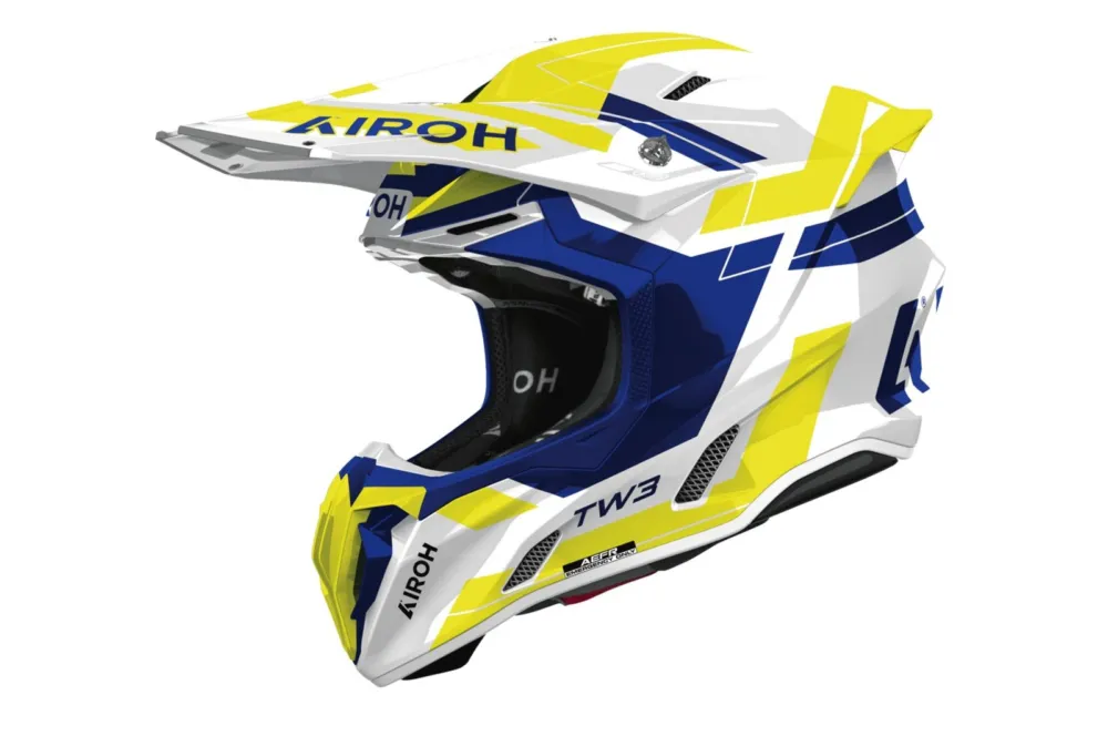 přilba TWIST 3 Dynasty, AIROH (modro-žlutá fluo lesklá) 2026 - XS Sleva