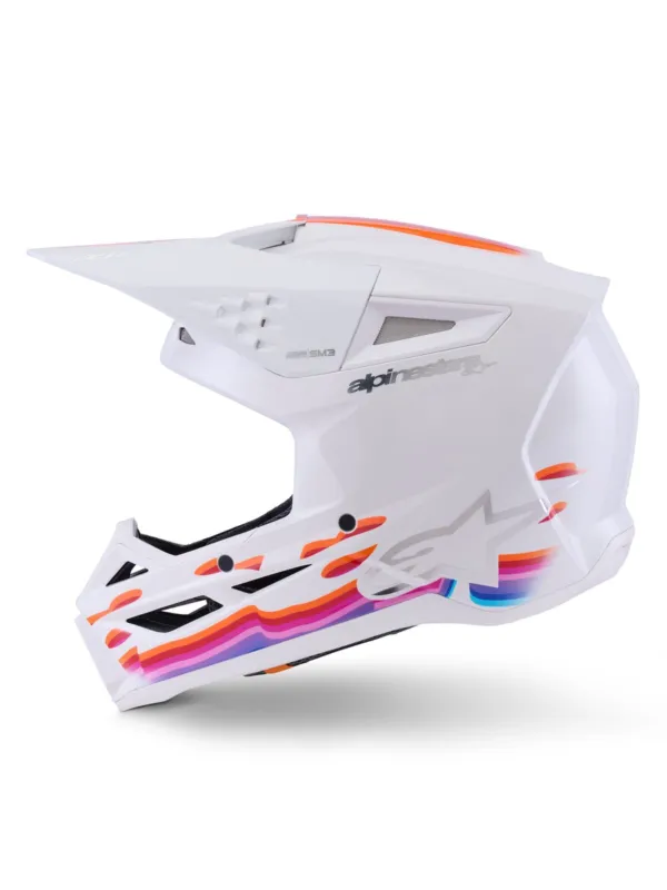 Expresní Doručení přilba S-M3 FORCE, ALPINESTARS (bílá/žlutá/růžová/fialová) 2026 - XL