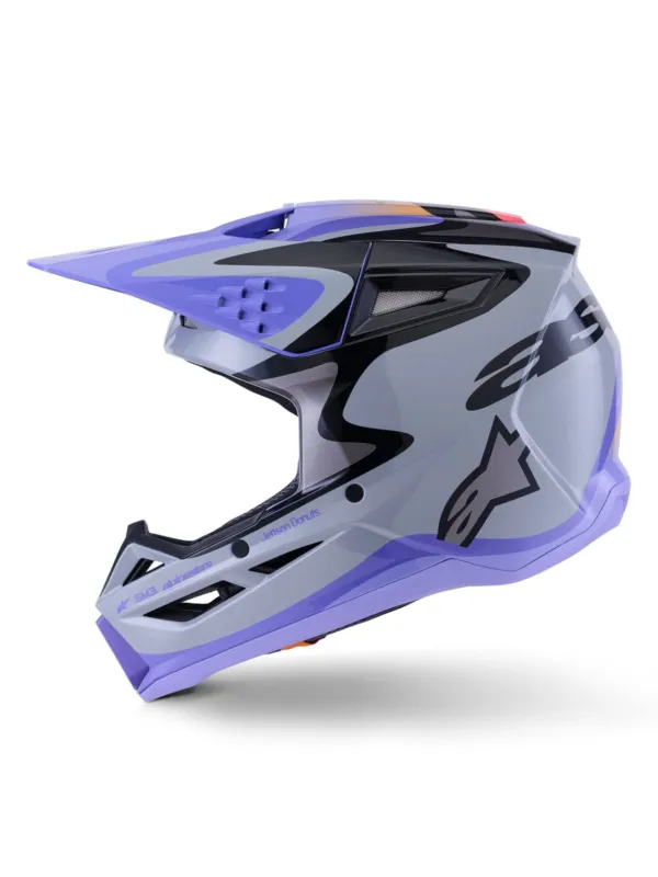 přilba S-M3 edice JETT LAWRENCE, ALPINESTARS (šedá/fialová/černá) 2026 - L Levný