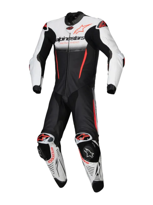 Sleva jednodílná kombinéza GP-R7, TECH-AIR ready/kompatibilní, ALPINESTARS (bílá/černá/červená fluo) 2026 - 60