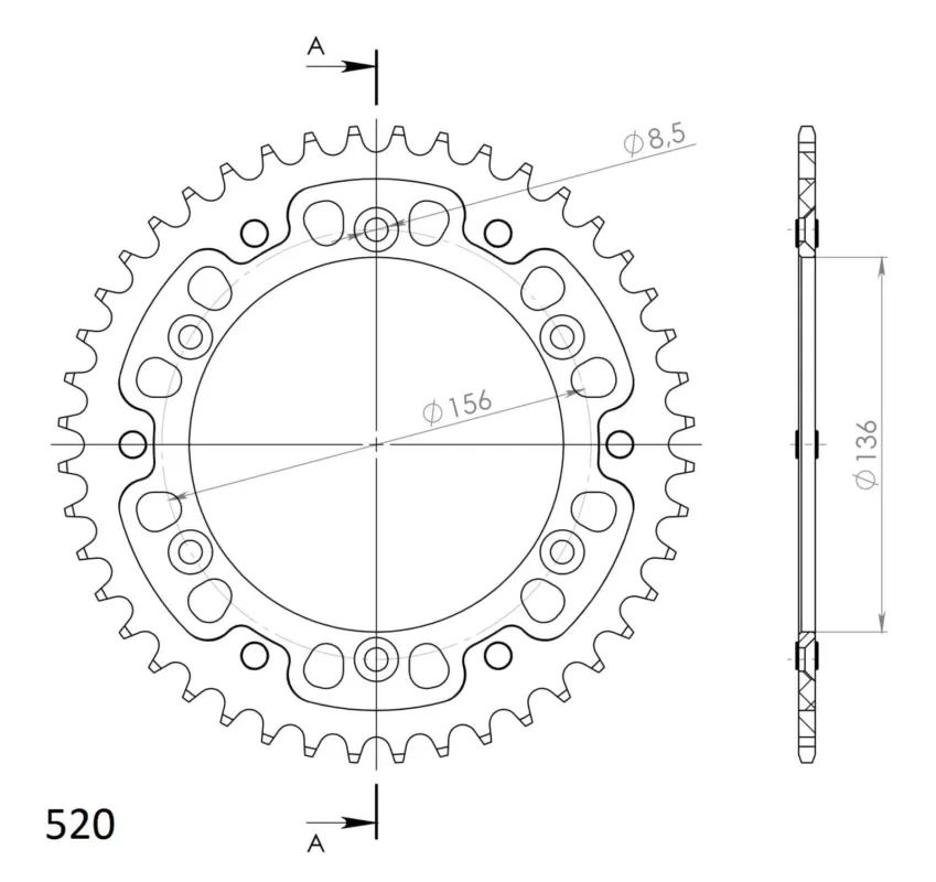 Novinka Rozeta SUPERSPROX STEALTH RST-1512 44-GLD zlatá 44 zubů, 520