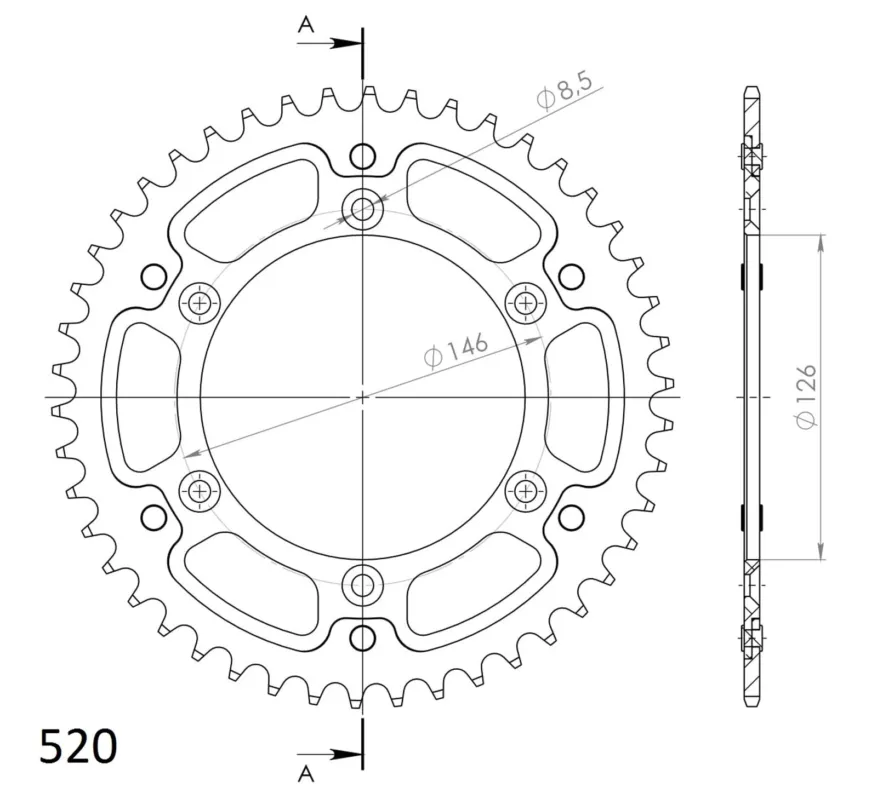 Výprodej Rozeta SUPERSPROX STEALTH RST-808 46-BLU modrá 46 zubů, 520