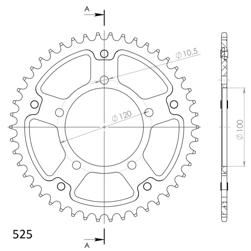 Rozeta SUPERSPROX STEALTH RST-702 46-BLU modrá 46 zubů, 525 Originální
