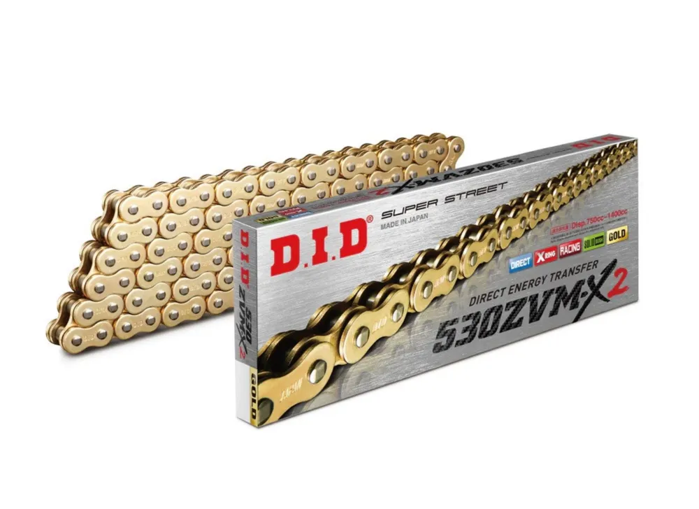 Horká Nabídka ZVM-X série X-Kroužkový řetěz D.I.D Chain 530ZVM-X2 118 článků Zlatá/Zlatá