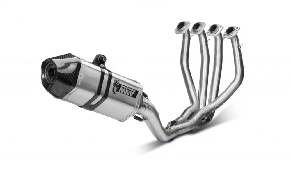 Cenově Výhodný Výfuk kompletní 4x2x1 MIVV SPEED EDGE X.KA.0001.SRX Stainless Steel / Carbon cap
