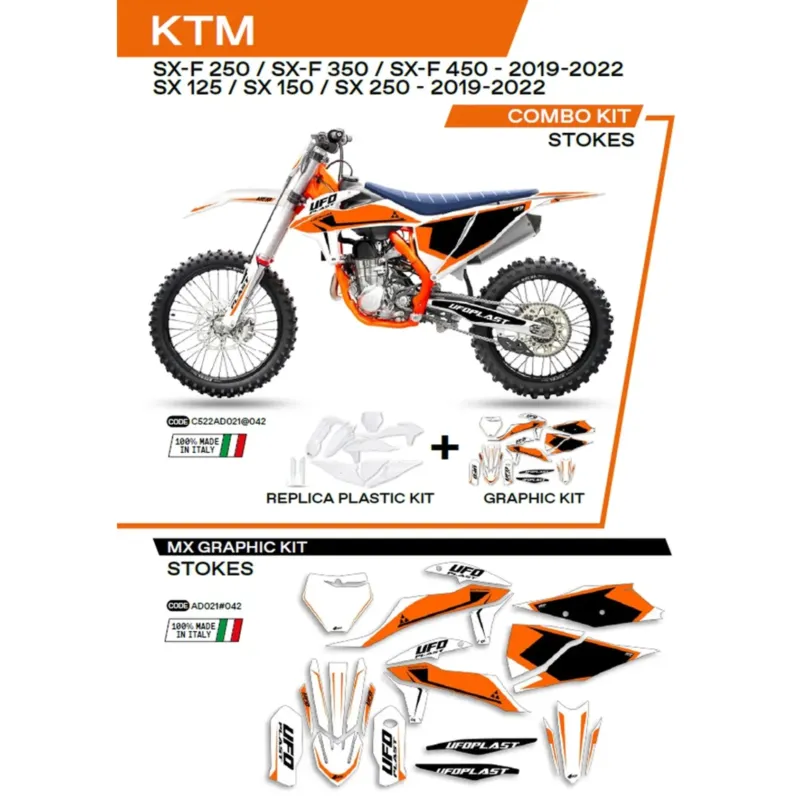 Sada bílých plastů kapotáže UFO Plast KTM SX / SX-F Horká Nabídka