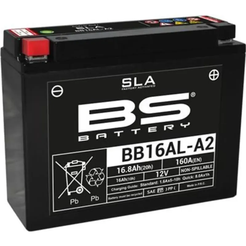 Bezúdržbová baterie BS Battery BB16AL-A2 (YB16AL-A2) 12V 16Ah 205x71x164mm 160CCA Časově Omezené